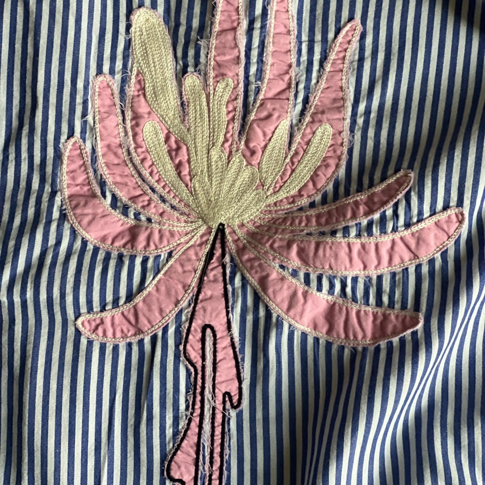 Tory Burch Blue and Pink Striped Midi Dress - Picture 9 of 16